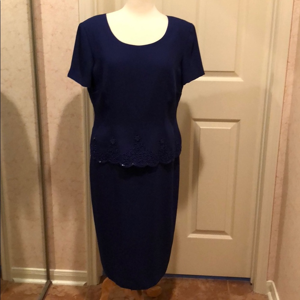 Karen Kwong R&M Richards deep blue dress